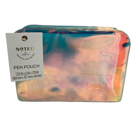 Noted by Post-It Plastic Transparent Purple Zip Pen Pouch - Picture 1 of 5